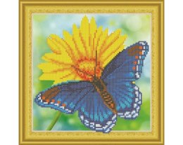Diamentowa Mozaika 30x30 Motyl i kwiatek