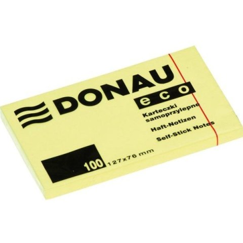 BLOCZEK DONAU ECO 127 X 76 MM ŻÓŁTY ECO 100 KARTEK SAMOPRZYLEPNY