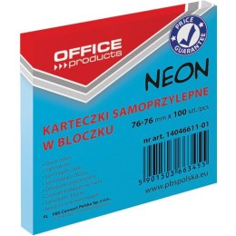 KARTECZKI OFFICE PRODUCTS 76X 76 MM NIEBIESKE (100), NIEBIESKI