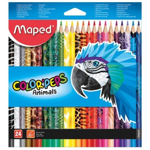 KREDKI OŁÓWKOWE MAPED COLOR&#039;PEPS ANIMALS 24 KOLORY