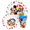 Mickey Mouse - Zestaw naczyń do mikrofali (talerzyk, miska, kubek 265 ml) (biały)