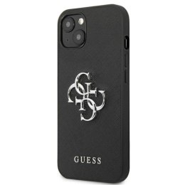 Guess Saffiano 4G Big Silver Logo - Etui iPhone 13 Mini (czarny)