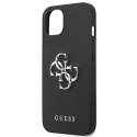 Guess Saffiano 4G Big Silver Logo - Etui iPhone 13 Mini (czarny)