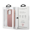 Guess Saffiano Mteal Logo Stripes - Etui iPhone 13 Pro Max (różowy)