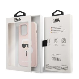 Karl Lagerfeld Liquid Silicone Ikonik Karl`s Head - Etui iPhone 13 Mini (różowy)