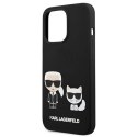 Karl Lagerfeld Liquid Slilicone Karl & Choupette - Etui iPhone 13 Pro Max (czarny)