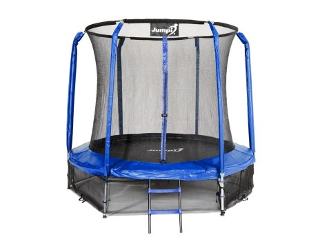 Trampolina Ogrodowa 244 cm / 8 FT Maxy Comfort Niebieska Z Wewnętrzną Siatką