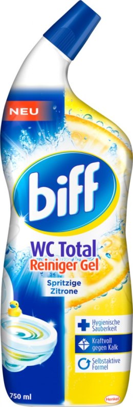 Biff WC Total Reiniger Gel Spritzige Zitrone 750 ml